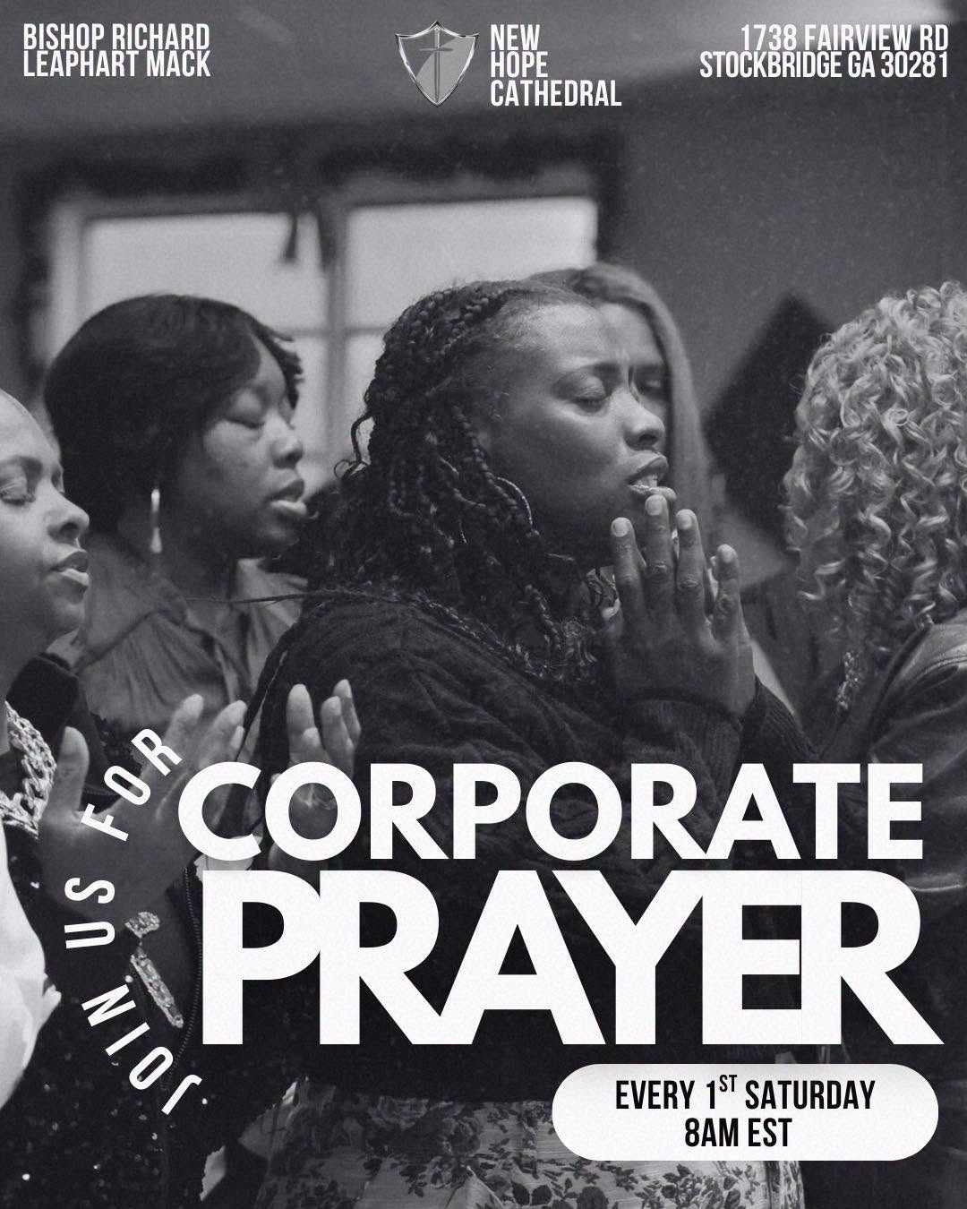 New Hope Cathedral congregation in corporate prayer